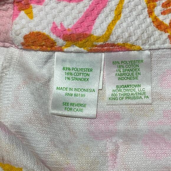 Lilly Pulitzer Floral High Rise Alycia Happiness Is Resort Shorts Pink Women 4 - Picture 5 of 8